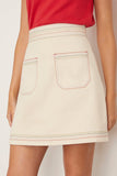 Alemais Norma Denim Mini Skirt in Cream
