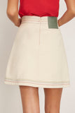 Alemais Norma Denim Mini Skirt in Cream