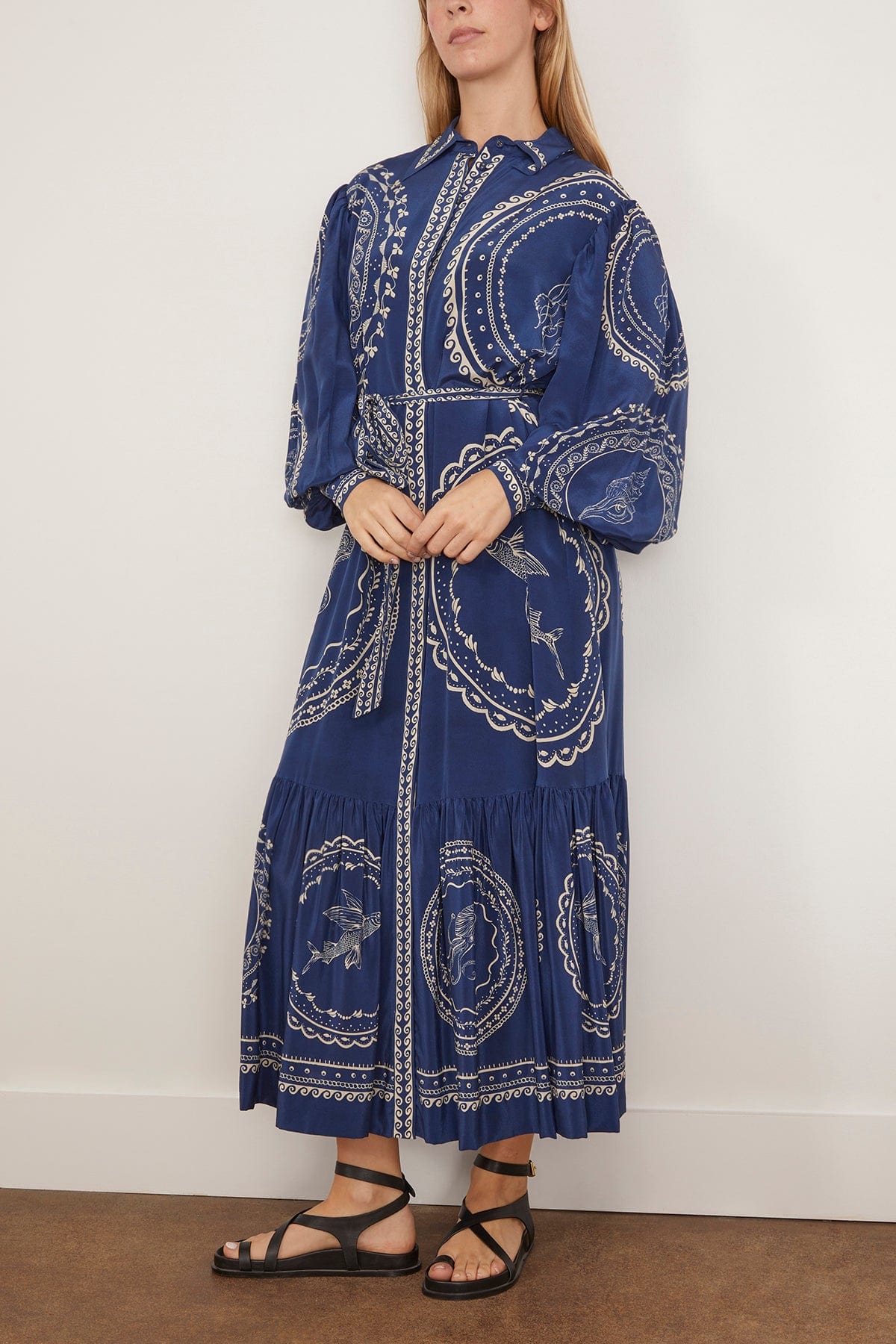 blue alemais dress Almais, Acacia printed linen minidress, Women, Blue, US 4, Dresses