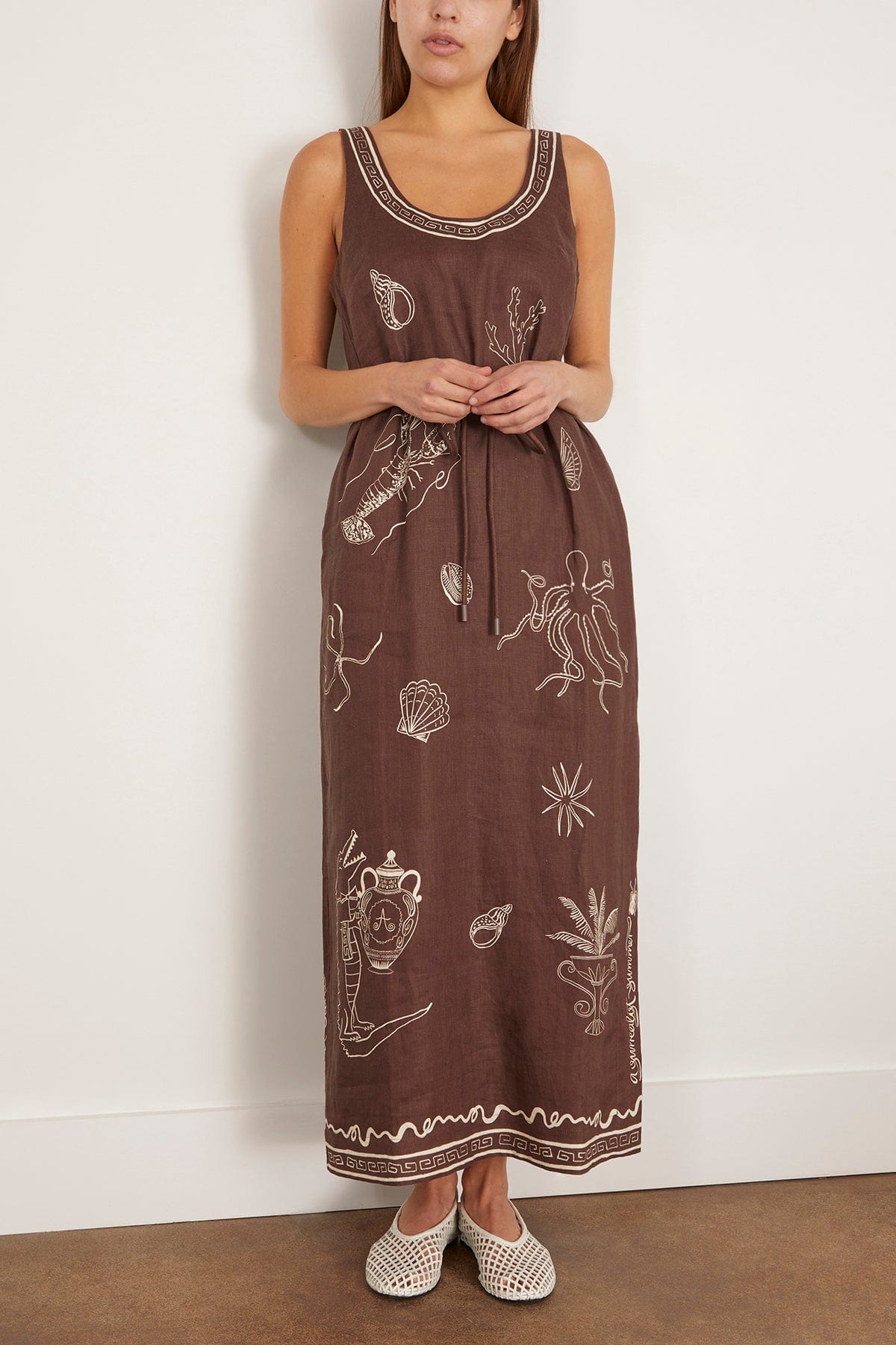Alemais Sammy Midi Dress in Chocolate (TS) Hampden Clothing Alemais Sammy Midi Dress in Chocolate (TS) Hampden Clothing