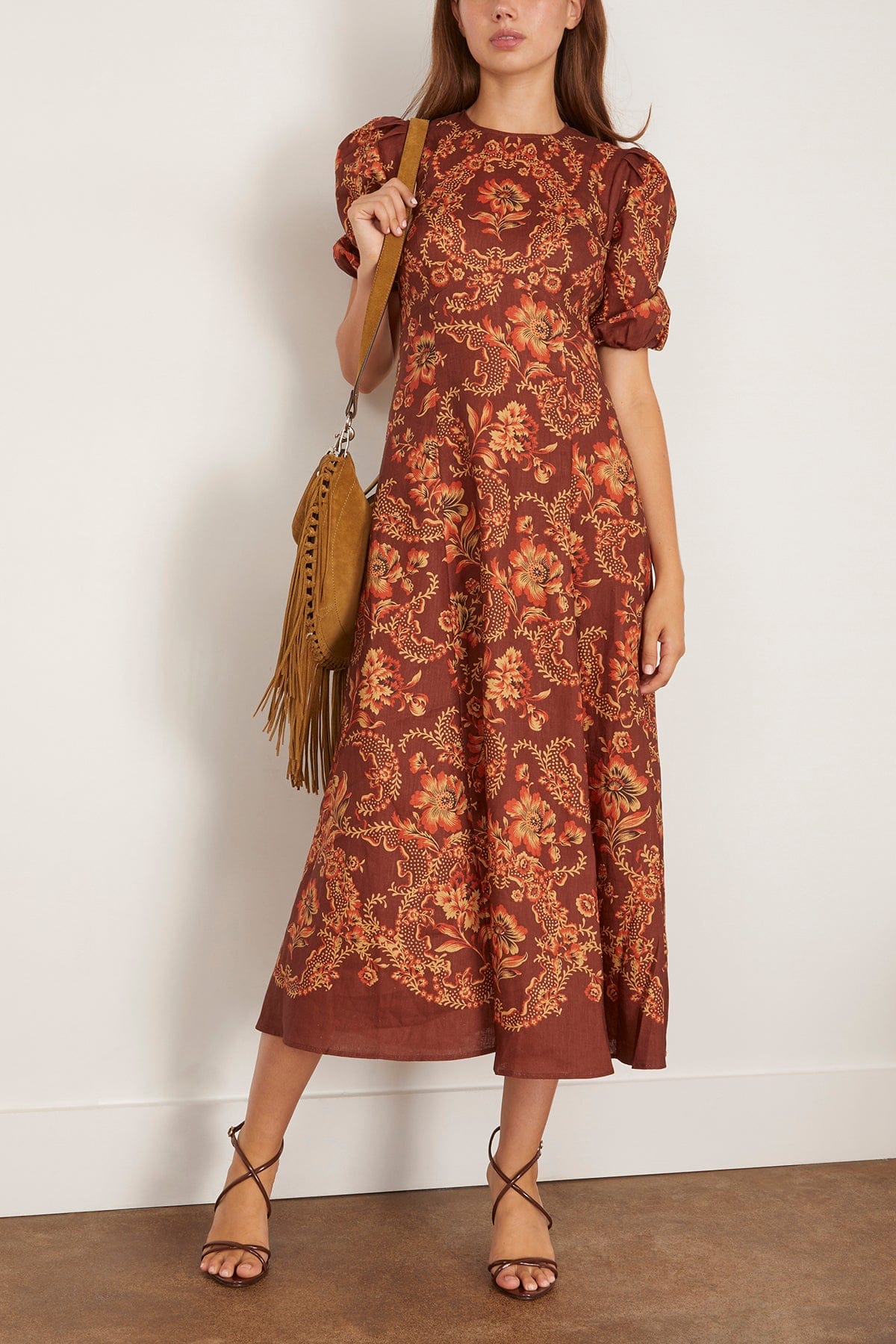 Alemais Seraphina Midi Dress in Burgundy