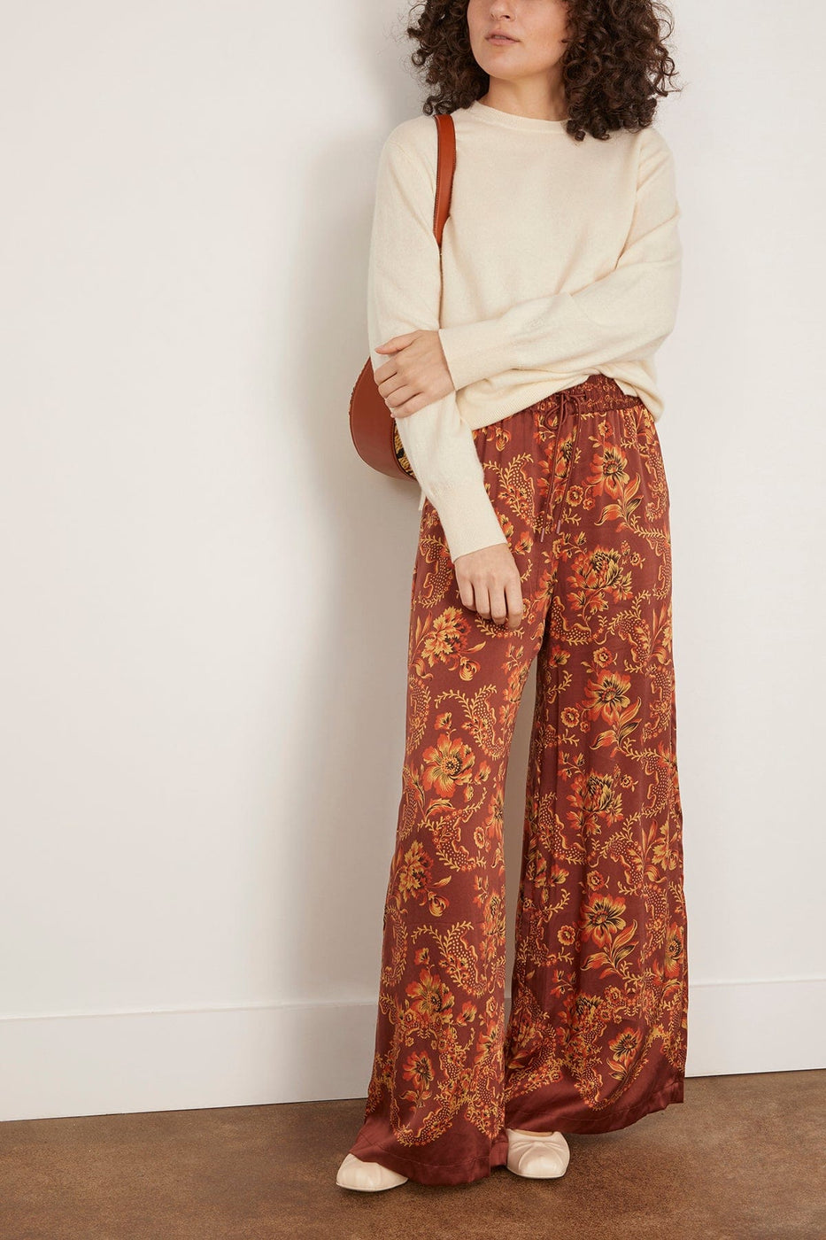 Alemais Seraphina Silk Pant in Burgundy
