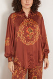 Alemais Seraphina Silk Shirt in Burgundy