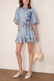 Alemais Villa Romantica Mini Dress in Blue