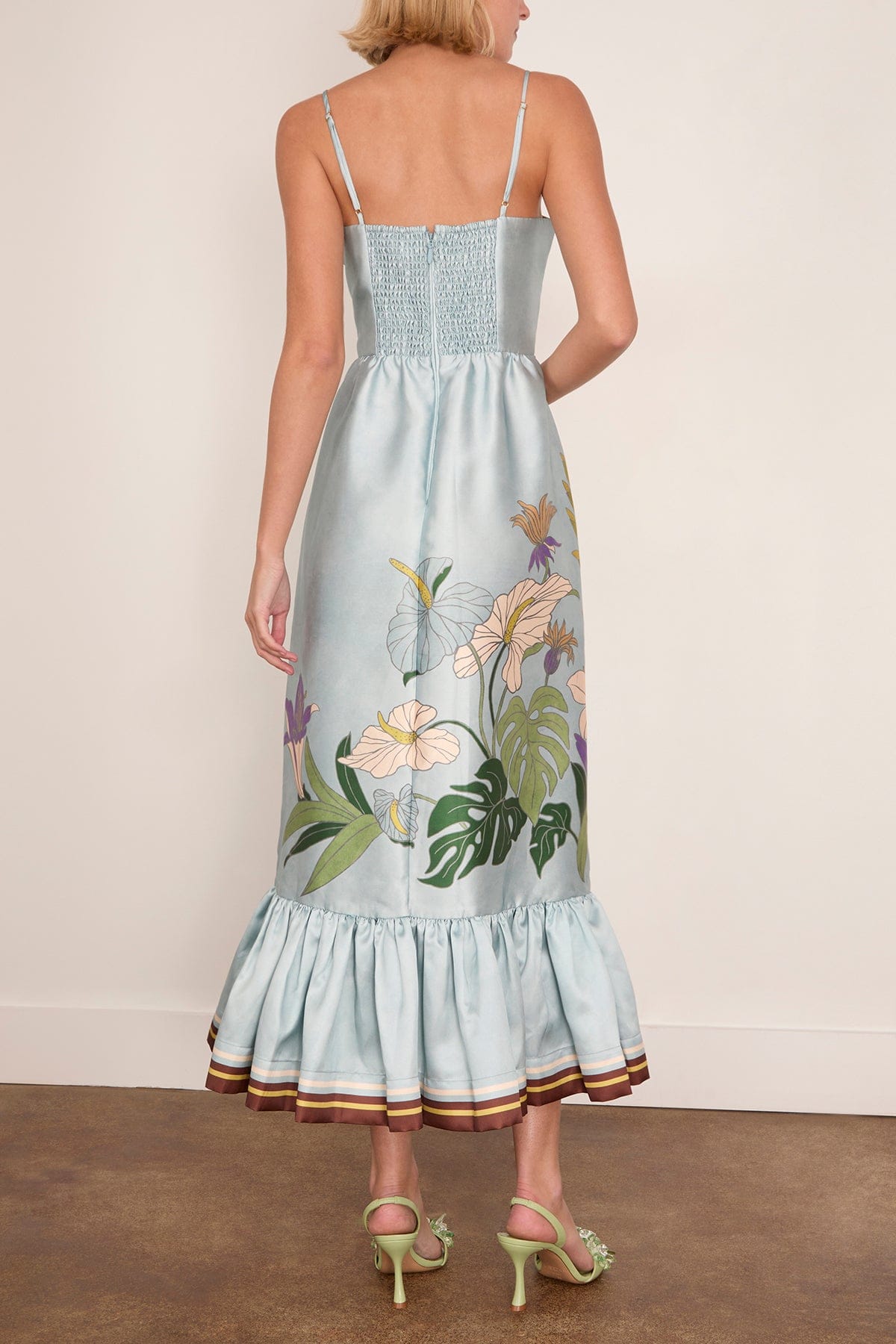 franca midi dress alemais ALEMAIS Franca Balloon-Sleeve Floral Midi Dress