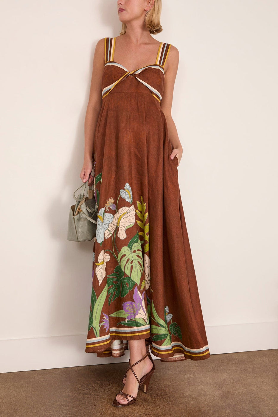 Alemais Alfie Twist Sundress in Chocolate