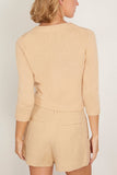 Allude Rd Cardigan in Macadamia