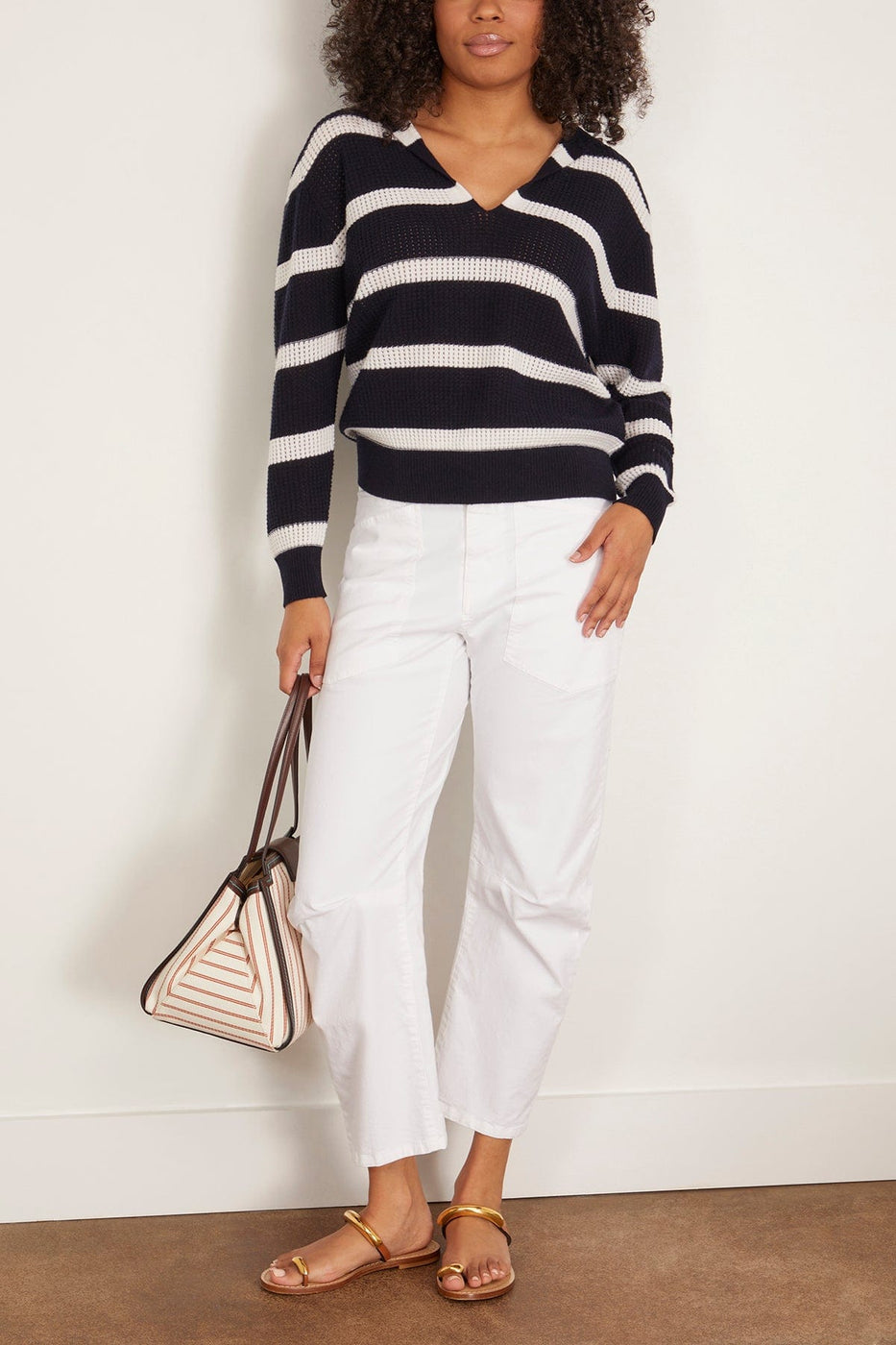 Allude Serafino Sweater in Deep Night/Fleur De Sel