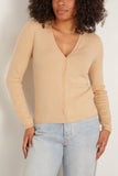 Allude V Cardigan in Macadamia
