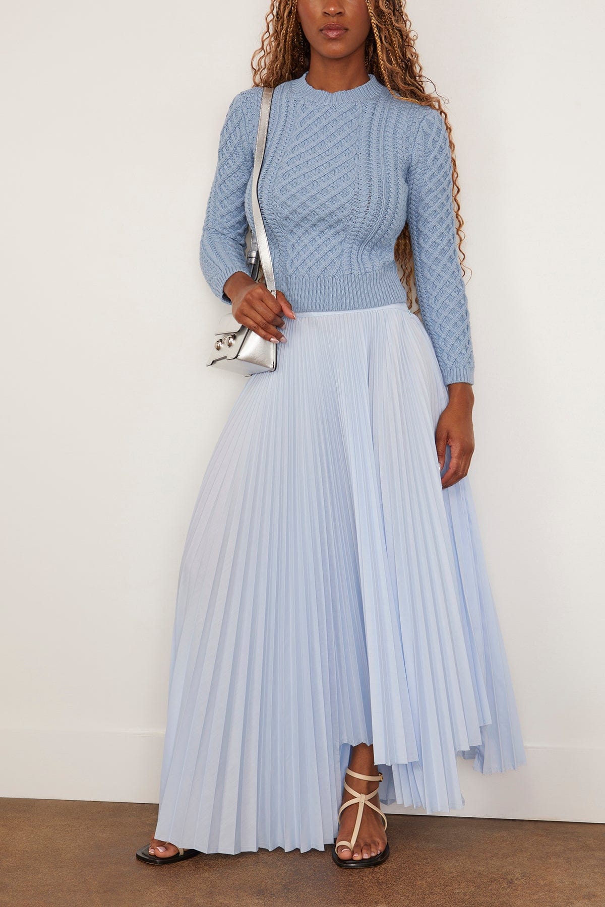 Altuzarra Cabbie Sweater in Ash Blue Hampden Clothing Altuzarra Cabbie Sweater in Ash Blue Hampden Clothing