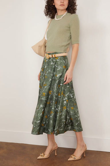 Altuzarra Skirts Varda Skirt in Monstera Marbled Floral Altuzarra Varda Skirt in Monstera Marbled Floral