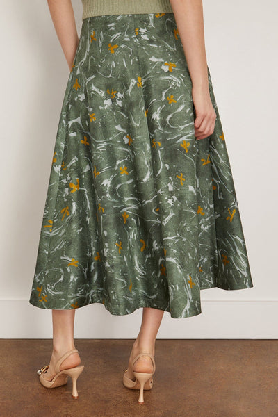 Altuzarra Skirts Varda Skirt in Monstera Marbled Floral Altuzarra Varda Skirt in Monstera Marbled Floral