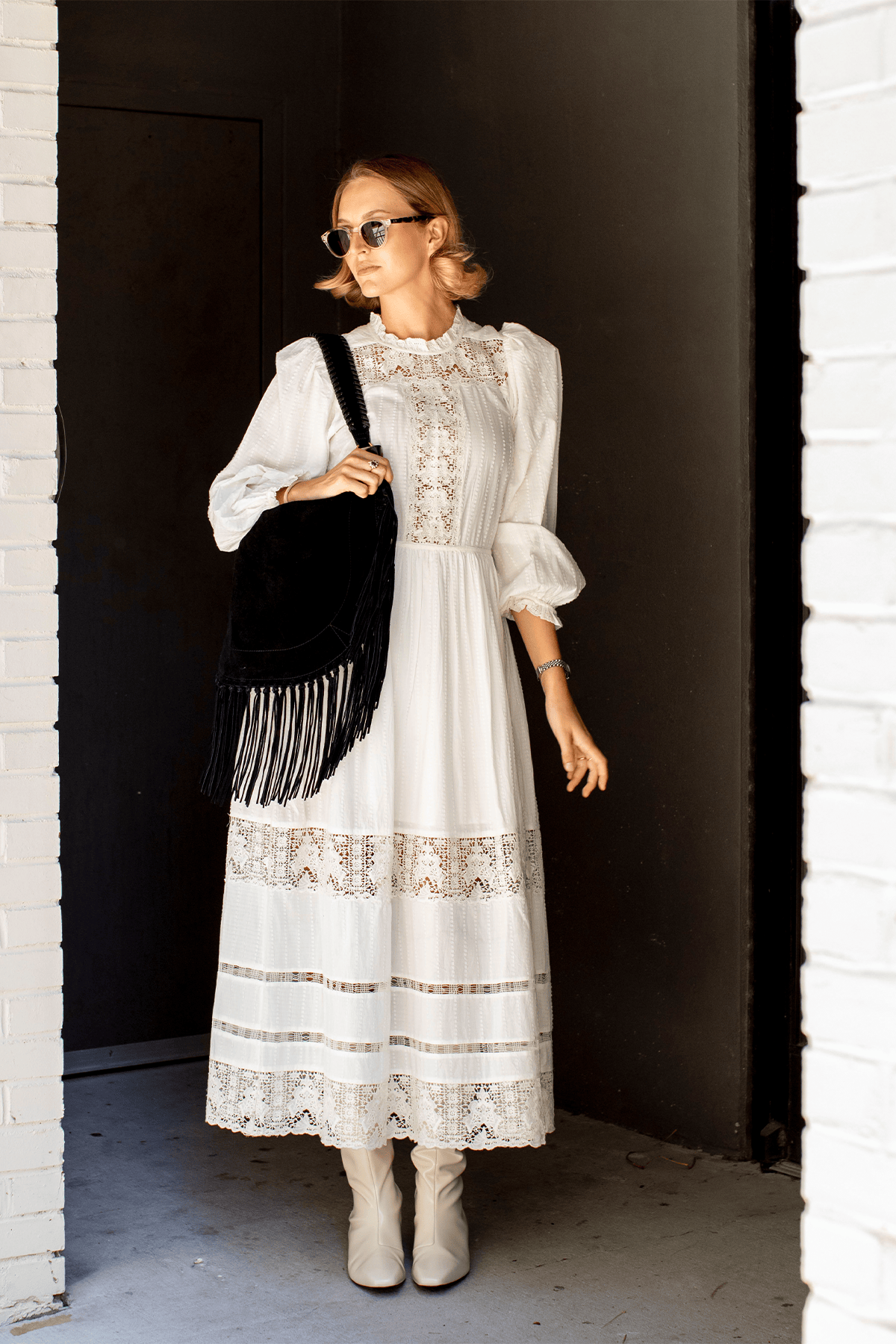 Ulla Johnson Amelie Long Sleeve Dress in Pristine