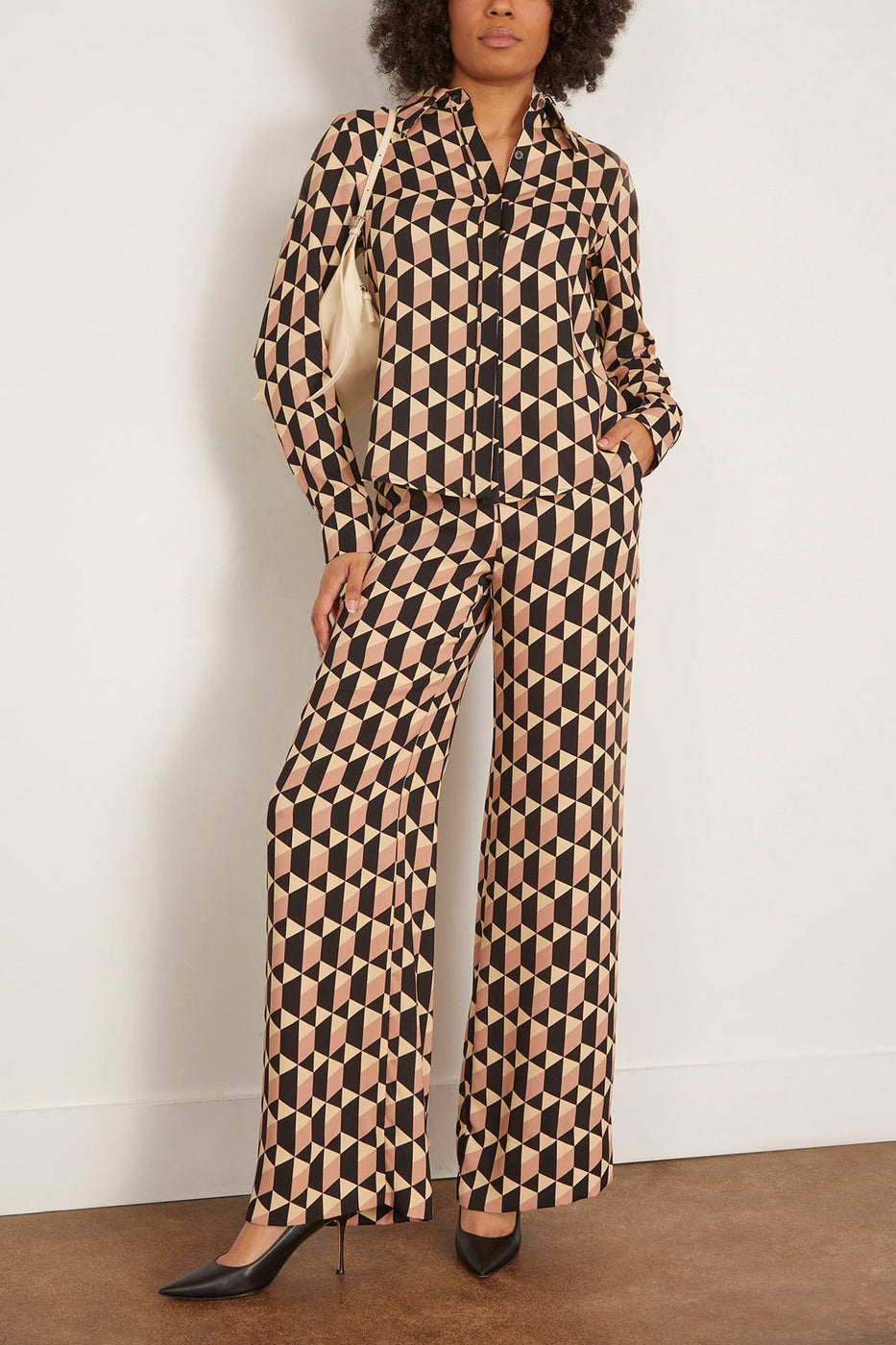 Amir Taghi Cullen Top in Beige/Black