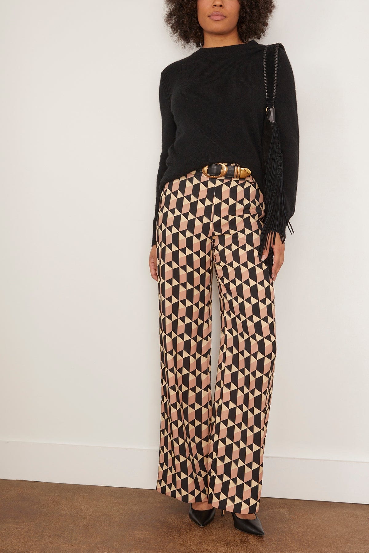 Amir Taghi Maryam Pant in Beige/Black