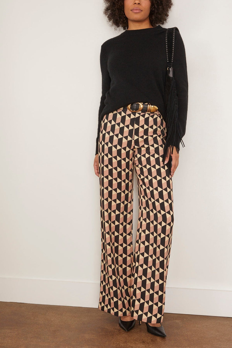 Amir Taghi Maryam Pant in Beige/Black
