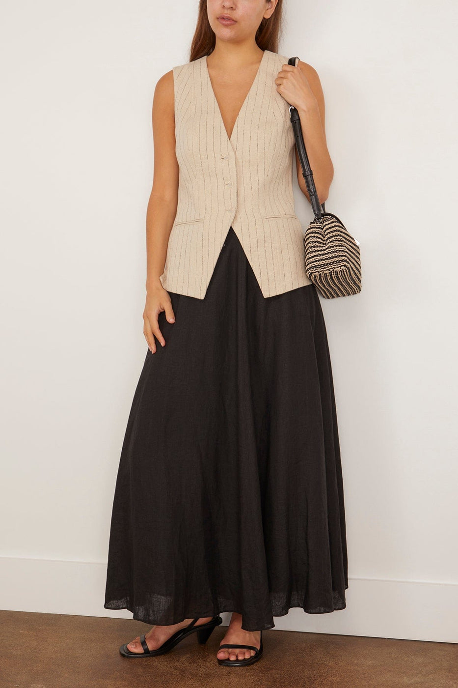 Apiece Apart Primavera Drape Skirt in Black