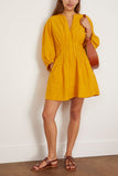 Apiece Apart Rocca Pleat Mini Dress in Lemon Curry
