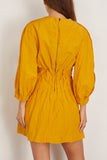 Apiece Apart Rocca Pleat Mini Dress in Lemon Curry