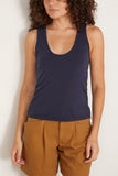 Apiece Apart Uri Low Cut Tank in Navy