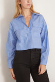 Apiece Apart Tops Cropped Kava Top in Blue and Cream Stripe Apiece Apart Cropped Kava Top in Blue and Cream Stripe