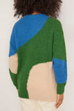 Apiece Apart Sweaters Elle Textured Crew in Cobalt/Clover Apiece Apart Elle Textured Crew in Cobalt/Clover