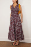 Apiece Apart Casual Dresses Fatima Ruched Tank Dress in Mira Floral Wine Tasting Apiece Apart Fatima Ruched Tank Dress in Mira Floral Wine Tasting