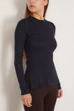 Apiece Apart Sweaters Fine Gauge Second Skin Sweater in Navy Apiece Apart Fine Gauge Second Skin Sweater in Navy