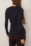 Apiece Apart Sweaters Fine Gauge Second Skin Sweater in Navy Apiece Apart Fine Gauge Second Skin Sweater in Navy
