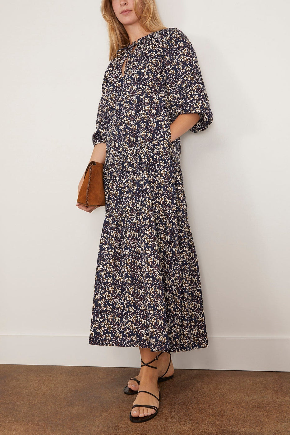 Apiece Apart Casual Dresses Luminile Tier Maxi Dress in Mira Floral Navy Apiece Apart Luminile Tier Maxi Dress in Mira Floral Navy