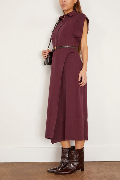 Apiece Apart Casual Dresses Yelena Wrap Dress in Fig Apiece Apart Yelena Wrap Dress in Fig