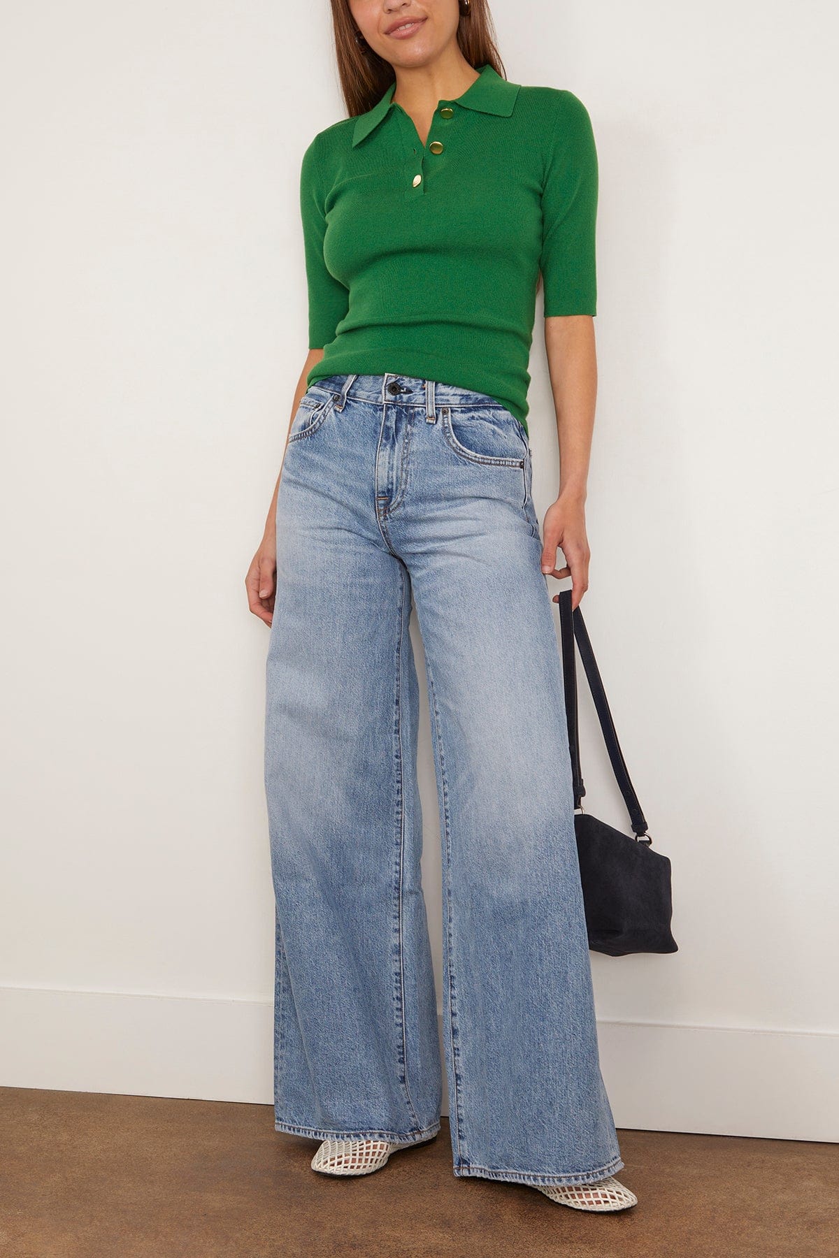 Askk NY Atomic Wide Leg Jean in Blondie