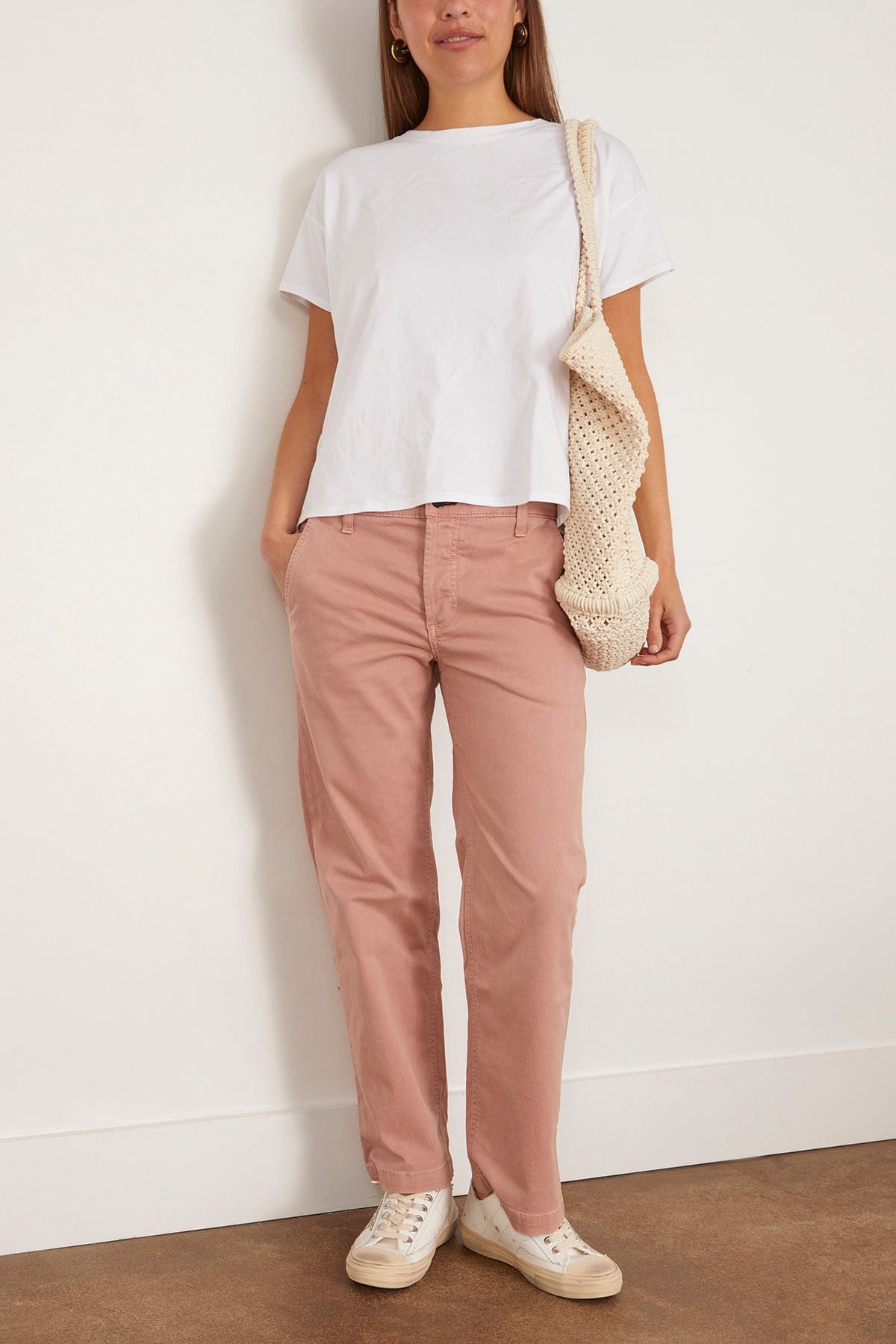 Askk NY Slim Chino Pant in Washed Dusty Rose