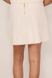 Balmain Light Knit Tweed Skirt in White