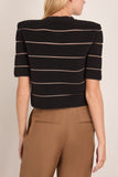 Balmain Stripe Knit Cardigan in Black