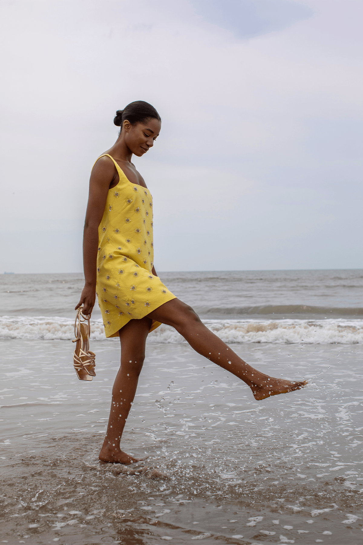 Tanya Taylor Cocktail Dresses Barton Dress in Lemon Meringue Tanya Taylor Barton Dress in Lemon Meringue