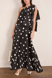 Bernadette Winnie Midi Dress in White Polka Rain