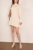 Bite Studios Petal Bottom Shirt Dress in Off White