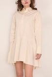 Bite Studios Petal Bottom Shirt Dress in Off White