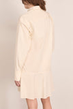 Bite Studios Petal Bottom Shirt Dress in Off White