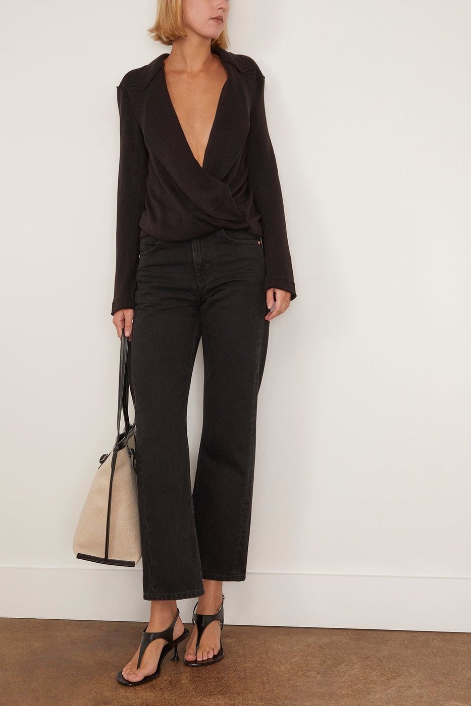 Bite Studios Curved Organic Cotton Denim Jean in Washed Black