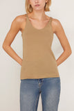 Luca Organic Cotton Sheer Tank Top in Biscotti