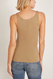 Luca Organic Cotton Sheer Tank Top in Biscotti