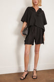 Bite Studios Tops Luna Frill Short Sleeve Shirt in Black Bite Studios Luna Frill Short Sleeve Shirt in Black