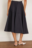 Bite Studios Maxime Pinstriped Wool Skirt in Dark Navy