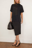 Bite Studios Moon Sheer Organic Cotton Crepe Skirt in Black
