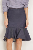 Petal Organic Denim Skirt in Dark Blue Raw