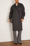 Bite Studios Pleated Sleeve Wool Coat in Dark Grey Melange