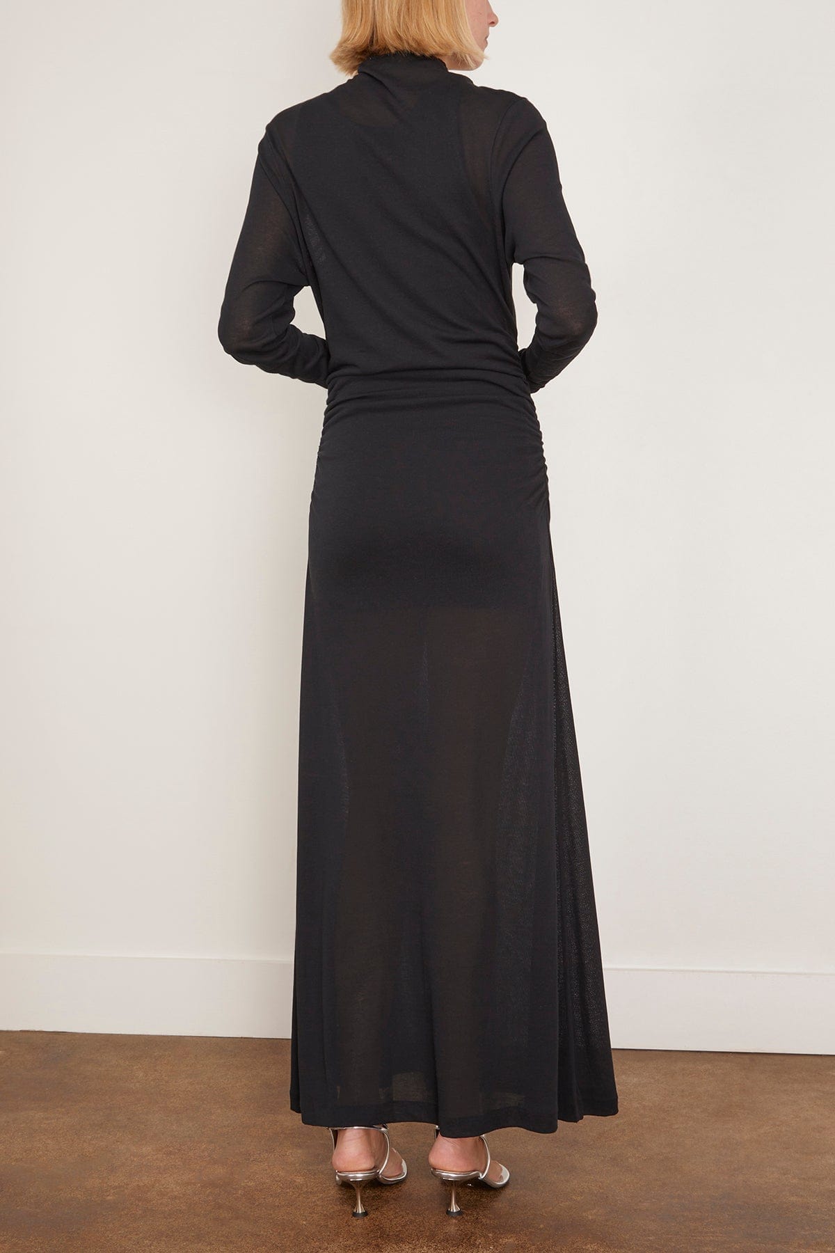 Bite Studios Stage Sheer Organic Cotton Layered Dress in Black