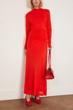 Bite Studios Stage Sheer Organic Cotton Layered Dress in Scarlet